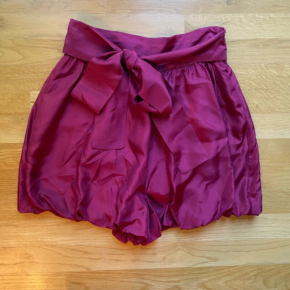 NWOT 100% Silk Purple Bubble Shorts w/ Pockets